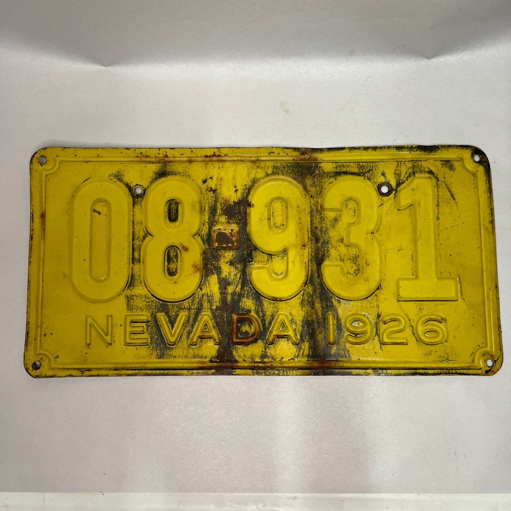 1926 Nevada License Plate As Found